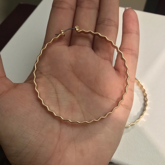 Gold Hoop Earrings - Picture 7 of 8